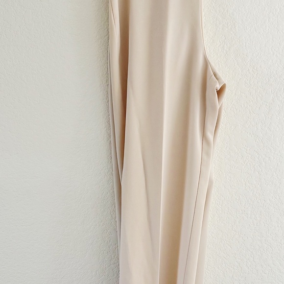 Vintage Bob Mackie Studio Beige Blazer & Pant Suit w/ Yellow Piping – Size 12 - Picture 4 of 6